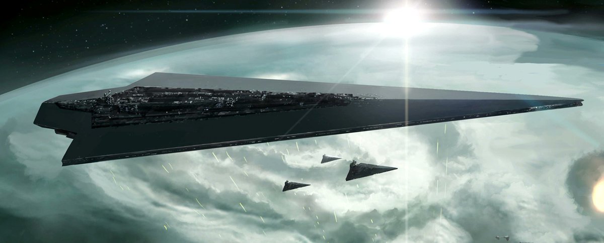 Aug41's tweet photo. SWTORのホスは旧共和国のドレッドノート艦が墜落してて、その残骸がそのまま海賊基地に利用されてるんだけど、調べたら全長13kmみたい。
それですたら大きいのに、帝国のエグゼクター級は19kmあって、ドレッドノート級の大きさを再認識した。 https://t.co/gf3rxWKbUF