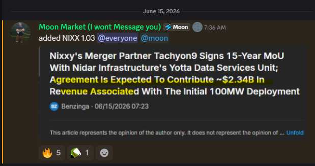 moonmarket's tweet photo. one idea, one big runner of the day
$nixx https://t.co/PHUv0zEeKc