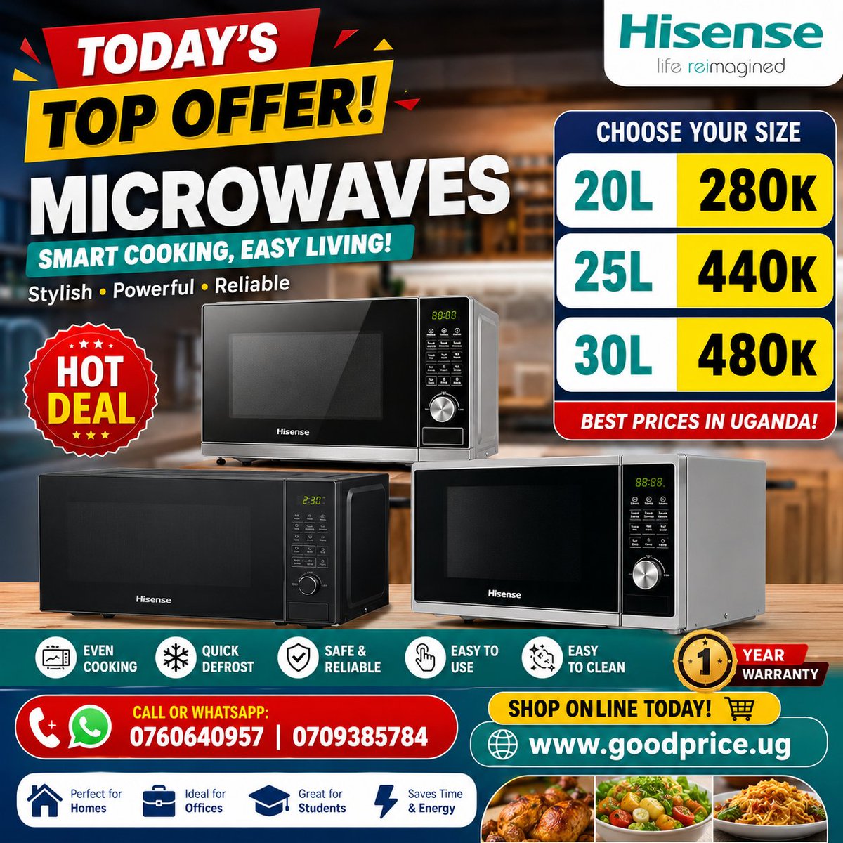 primeElecUg's tweet photo. Hisense Microwaves available https://t.co/bCZaxFtmpS