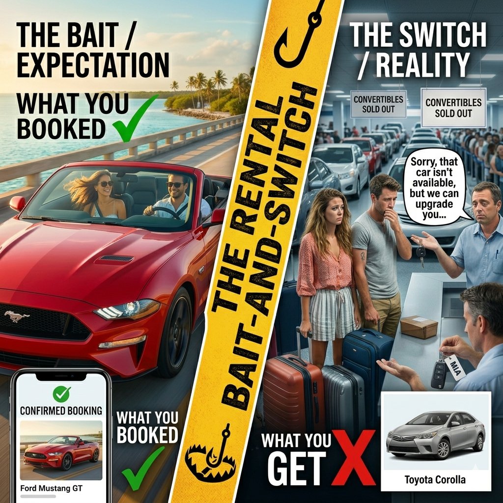 MiaConvertibles's tweet photo. Booked a rental car and got hit with “or similar”? 🚗😑

That bait-and-switch happens more than travelers realize. At Miami Convertibles, the exact car you book is the one waiting for you. No surprises. No hidden fees. Just top-down Miami. ☀️🌴
 https://t.co/hJvOaeu5Vp https://t.co/8Lms1C8Ido
