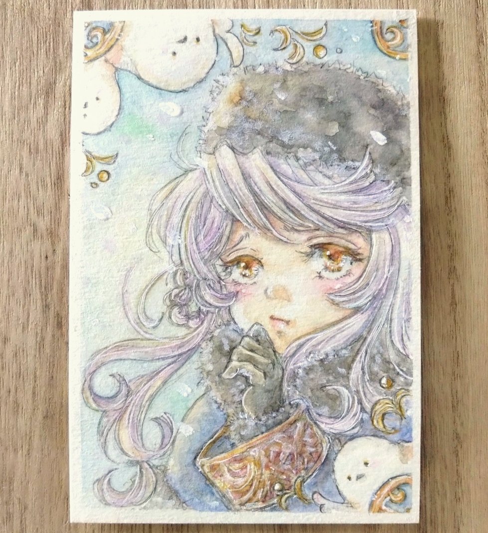 mesomomo's tweet photo. 黒ウィズのヤーシャラージャちゃん。どちらも過去絵で紙のサイズも違いますが、ちょうどON/OFFになるなと思い並べて再掲。そして今ガチャの笑顔もかわいい！（引けてない）　#うぃずそうさく #アナログイラスト https://t.co/n33WNJeYA6