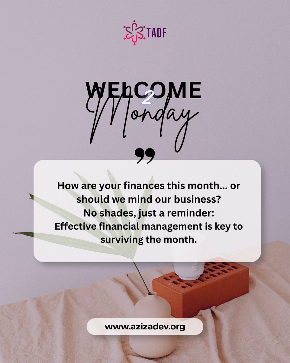 TheAzizaDev's tweet photo. Dear Business Woman, 
How are your finances this month... or should we mind our business? 😉💼

A thriving business starts with smart financial management. 💰✨

Track it. Budget it. Grow it.

#WomenInBusiness #FinancialManagement #BusinessGrowth https://t.co/jCp3zYFs4a
