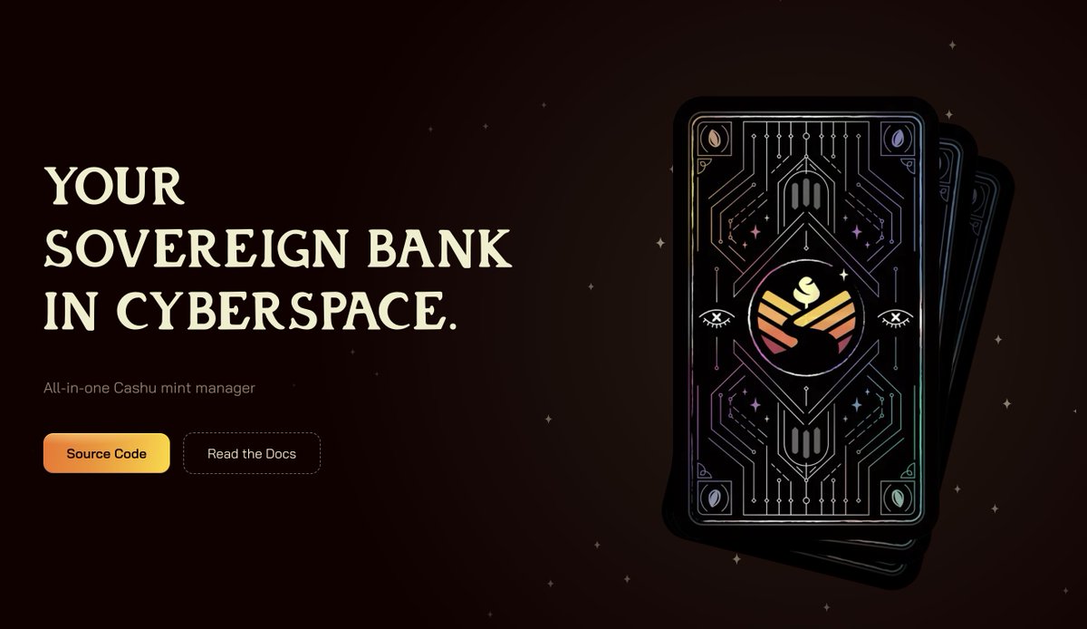 callebtc's tweet photo. Orchard – Your Sovereign Bank in Cyberspace.

All-in-one Cashu mint manager with support for Bitcoin Core, LND / CLN, and Nutshell / CDK Cashu mints.

https://t.co/joAVMHgfKk https://t.co/q7xTdbTBKM