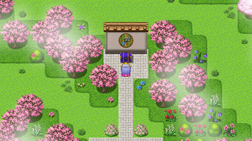 werepanda_jp's tweet photo. #プレミアムツクールデー
中華風探索RPG『蟠桃会(ばんとうえ)異聞～仙界の宴』
最初のダンジョンマップを作り直しています。
実際の中国風庭園を参考に、入口付近には影壁を設けて通せんぼしつつ、丸窓を付けて裏からも覗けるように。池の対岸の宝箱や円月橋も設置するなど、見どころを増やしました。 https://t.co/nzAwg275OT