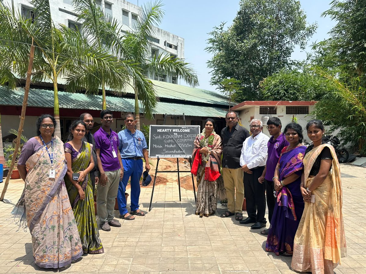 KonthamDeepika's tweet photo. Truly honoured to visit SWEEKAAR for their 50 years of dedicated service in the care of disabled persons. 
Truly moved with the excellent services of Dr Hanmanth Rao garu from 1977. https://t.co/tcnrdtuzA2