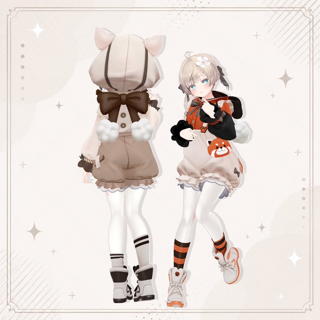 ssugana_3D's tweet photo. ✨Booth初出しのお洋服です！✨

今回の衣装は、8種類のバリエーションを準備しております。可愛い動物モチーフや、様々なカラーを取り揃えています！✨

現在、他のアバターへの対応も鋭意制作中です…！今週中のリリースを目指して頑張っています！🔥

たくさんの関心を寄せていただけると嬉しいです！ リリース記念のRPイベントも企画しておりますので、ぜひ楽しみにしていてください～！！🥰 

#VRChat #BOOTH #VRChat衣装 #shop_ssugana