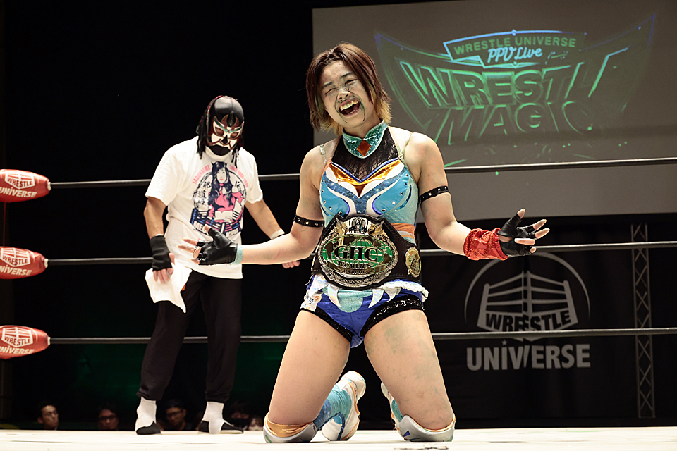 PKDX's tweet photo. 【NOAH/ #WRESTLEMAGIC 】サスケも祝福! MIRAIが“ムタ娘”愚零闘咲夜ねじ伏せGHC女子王座戴冠…後楽園大会詳報中
https://t.co/PhTxs7buF4

#noah_ghc https://t.co/1cCpuLffxe