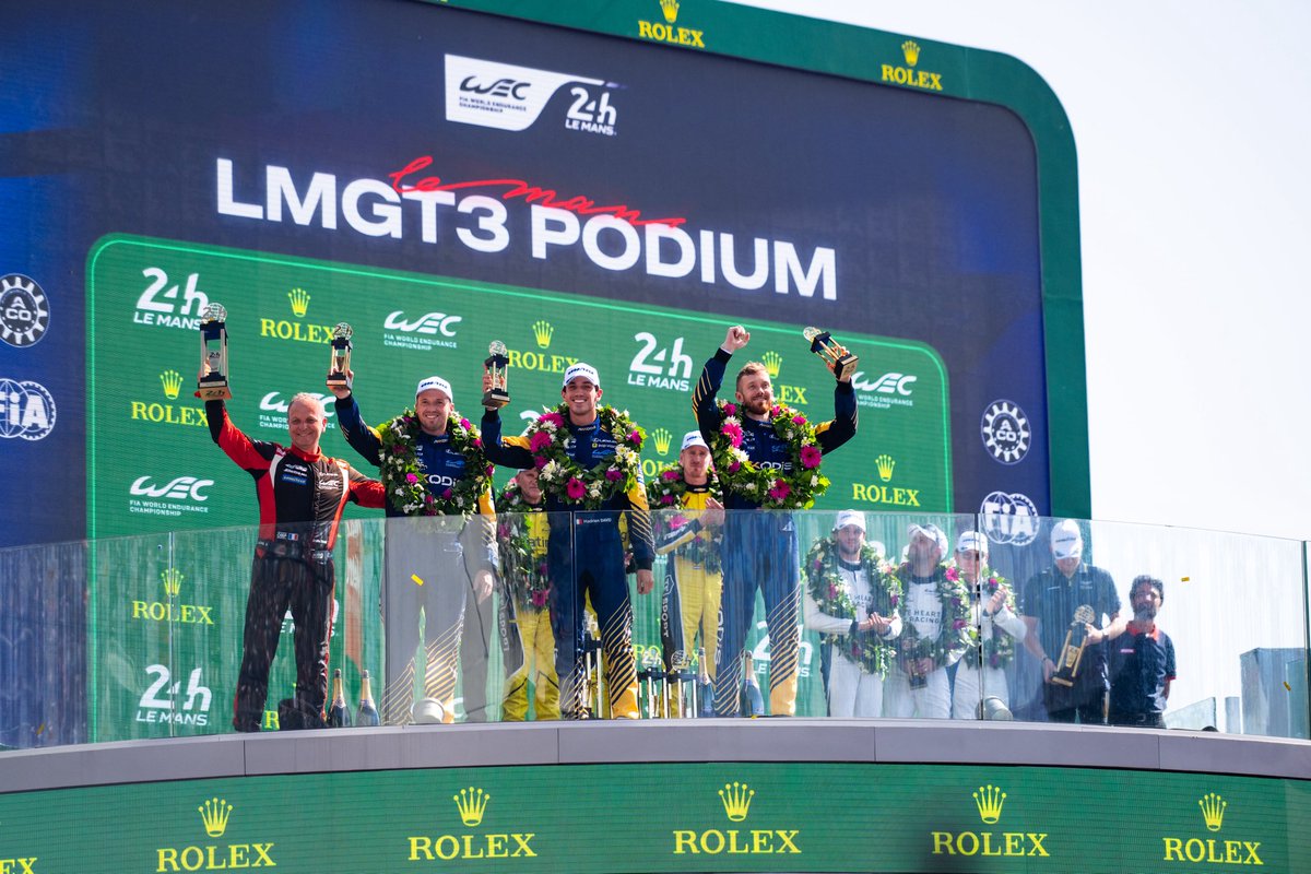 AkkodisASPTeam's tweet photo. What a race, What a team. 🖤

#78 → P2 🥈 Tom Van Rompuy, Hadrien David &amp; Jack Hawksworth. Fastest LMGT3 lap of the race.

#87 → P4 💪 José María López, 1.7s from the podium on the last lap.

A race to remember. 🏁

#AKKODISASP #TGRCustomerRacing  #LexusRCFGT3 #FIAWEC https://t.co/H2tYbhpihn