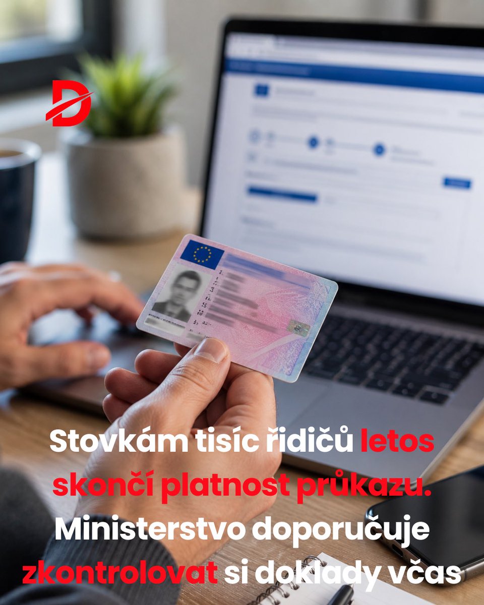 dopravadnes's tweet photo. Do konce letošního roku si bude muset vyměnit řidičský průkaz více než 451 tisíc řidičů. 

Ministerstvo dopravy upozorňuje, že nejvíce průkazů s končící platností připadá na letní a podzimní měsíce. 

Řidičům proto doporučuje zkontrolovat si platnost dokladů včas a nenechávat výměnu na poslední chvíli.

Více webu 👉 https://t.co/FoE9NPDyQt
#DopravaDnes #ŘidičskýPrůkaz #MinisterstvoDopravy #Řidiči #PortálDopravy

Foto: AI
