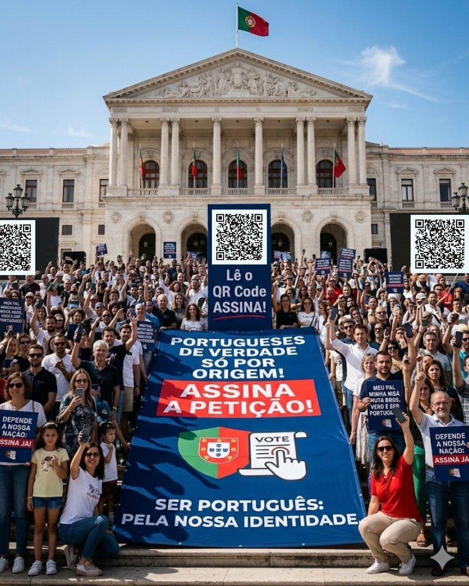 BrunoARFialho's tweet photo. 🚨 FALTAM APENAS 300 ASSINATURAS! 🚨
Estamos muito perto de atingir as 7.500 assinaturas para levar a debate a alteração da Lei da Nacionalidade. Apenas quem tem origem (1 dos pais +1 dos avós)deve ser considerado português.
A tua assinatura faz a diferença pela nossa identidade nacional! 🇵🇹
✍️ ASSINA JÁ AQUI: https://t.co/t6maC9zGDU

#SerPortugues #IdentidadeNacional #ADN #NacionalidadePortuguesaL