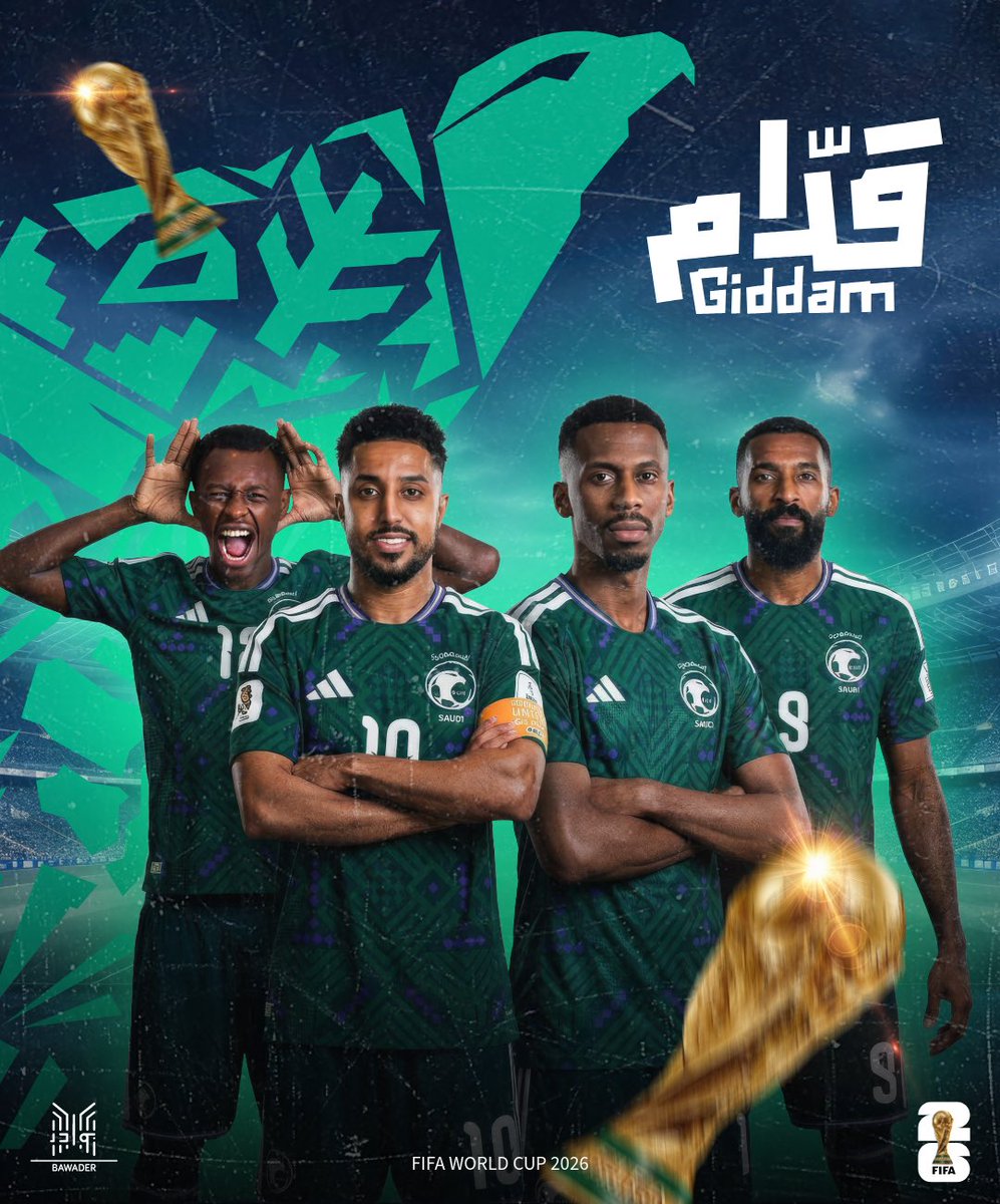 BawaderC's tweet photo. معاك يالاخضر 🇸🇦،، 

دعماً للمنتخب الوطني المشارك في كأس العالم 2026 ، 
بوادر تٌتيح الدوام المرن للموظفين 💚🇸🇦. 

#قدام_بنفس_الروح | منصور يا اغلى شعار 🇸🇦✨ https://t.co/M75nthykb4