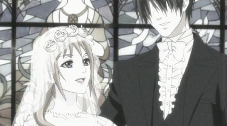 kurotwst's tweet photo. the side by side comparison of their wedding looks from season 1 and from the manga (blue cult arc) 🥺 
they're my shaylas your honor 🥺 https://t.co/6CjmEOJDkA