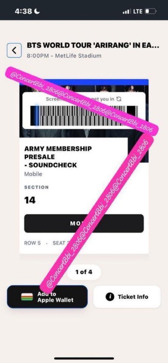 ConcertBbi_2806's tweet photo. #wts 4x BTS SOUNDCHECK VIP tickets In EAST Rutherford at METLIFE STADIUM, USA  AUG 02! Show

~ Sec: 14 Row: 5 Seat: 2-5 ARMY MEMEBERSHIP PRESALE

Wts Below Face Value - Flexible Payments / Installment Payments Welcome

Can provide proof &amp; FT 
🏷️ BTS ARIRANG EAST RUTHERFORD NJ https://t.co/3aXqmoWmjj