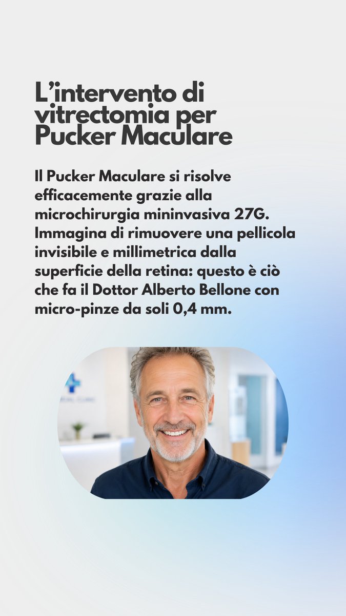 albertobellone's tweet photo. Vedere le linee distorte o i volti alterati non è una condanna a cui rassegnarsi.

🔍 Il Pucker Maculare si risolve efficacemente grazie alla microchirurgia mininvasiva 27G.

🔗 https://t.co/DYrC0ei1Jb https://t.co/75K9zC43kw
