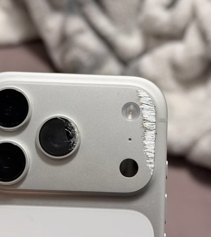 HemantDotDev's tweet photo. Paid $1200 for titanium just to turn the main camera into modern art on the first drop.. https://t.co/pRU0Azrxos