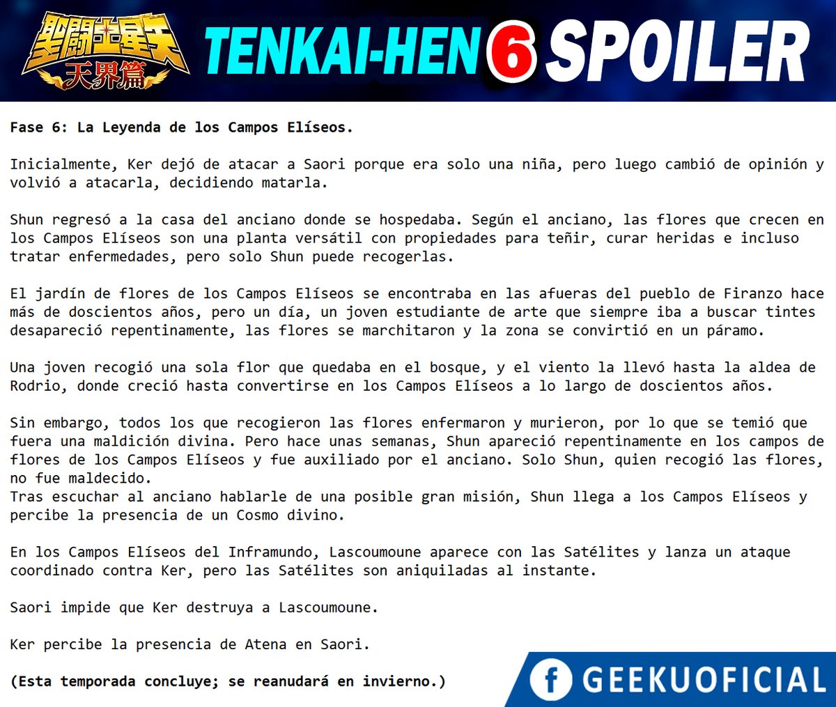 CesarinCool's tweet photo. 🔴SPOILER - SAINT SEIYA TENKAI-HEN 6🔴
¡Muchachos! Ya tenemos spoiler del capítulo 6 del Saint Seiya Tenkai-Hen.
Saludos
#saintseiya #seiya #knightsofthezodiac #kotz #loscaballerosdelzodiaco #masamikurumada #聖闘士星矢 #nextdimension #ssnextdimension #saintseiyanextdimension #saintseiyathen #tenkaihen #saintseiyatenkaihen