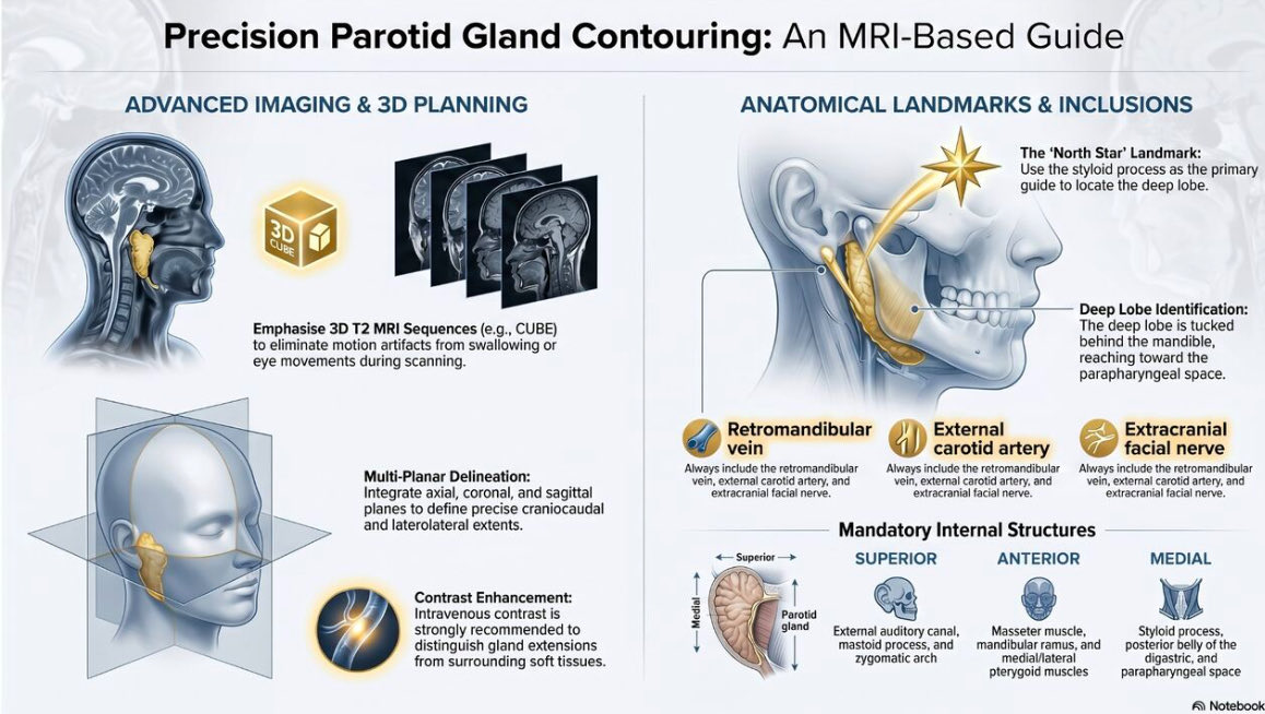 SumitKumarhpkk's tweet photo. During contouring of parotid gland for head n neck irradiation, the mandatory inclusion of the retromandibular vein , external carotid artery, facial nerve https://t.co/vxvmPw3iMq