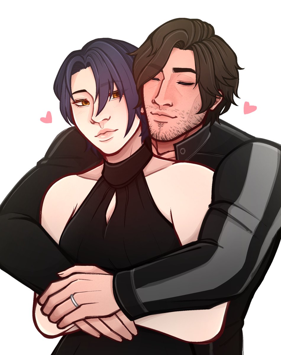 Emberskennedy's tweet photo. I got my commission of me and Leon back from @nagssss_,
 tysm for drawing my ship imma be eating this up 😋😋😋😋😋😋.

#leonskennedy #ocxcannon #yumeshipping #riakoyume https://t.co/lFF1j37NOE