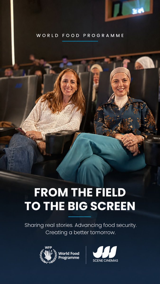 WFP_Egypt's tweet photo. Proud to see WFP’s special campaign playing across Scene Cinemas. Through powerful voices and real stories, the campaign shines a light on resilience, hope, and the impact of standing together. https://t.co/xjnYjOdhnF