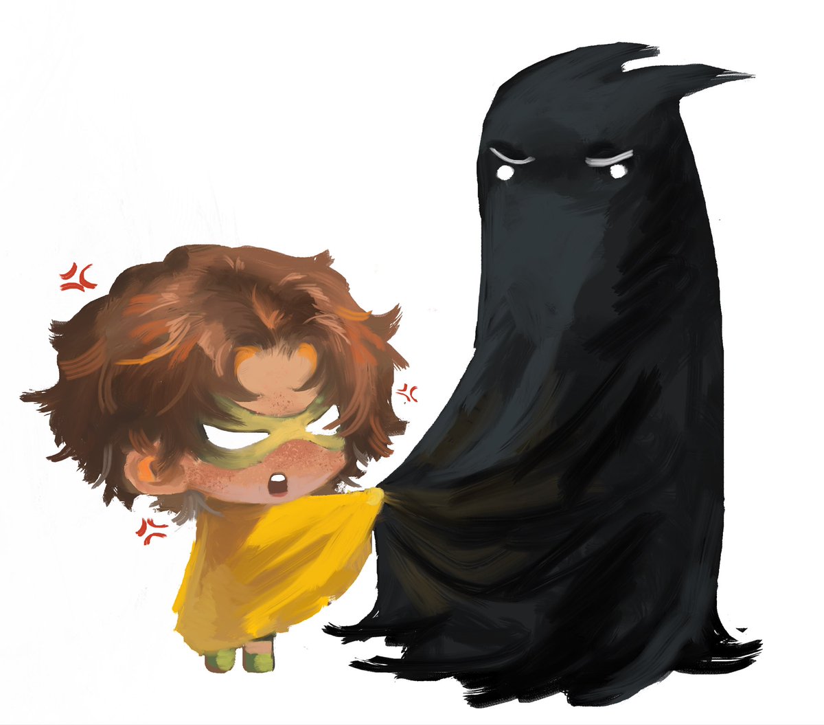 MichaelMcLorens's tweet photo. Lil dork jaybin on patrol with dada Bat 
(Messy because i have only my laptop and mouse in university ugh…) 
#jaybin (cuteness aggression) https://t.co/ZASWCqGhCY