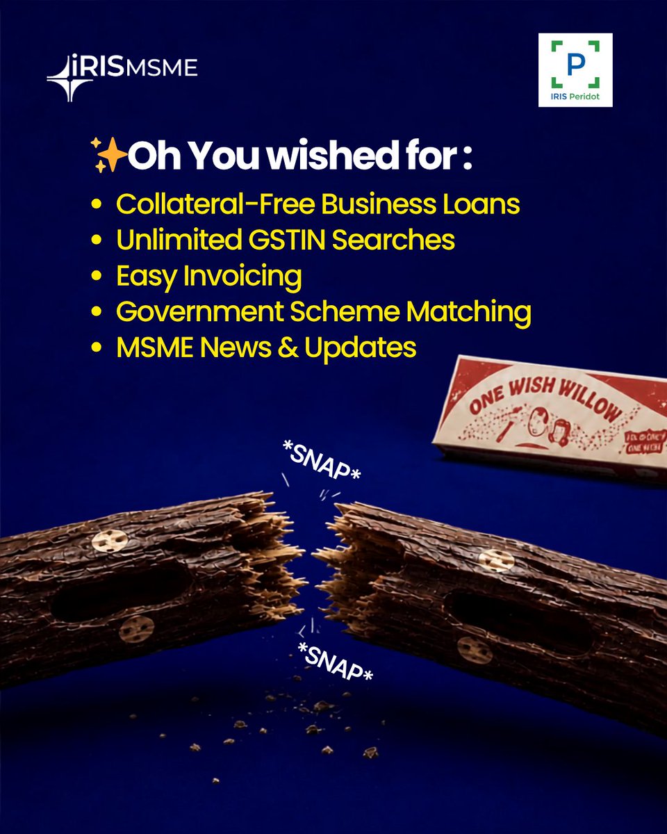 irismsme's tweet photo. Some wishes are too good to keep wishing for. ✨
It's time to make them happen.

📲 Get started with IRIS Peridot.
Download Now: https://t.co/Fx6U2cfKTp

#OneWishWillow #Obsession #IRISPeridot #MSME #BusinessGrowth https://t.co/X4VyLg6TEy