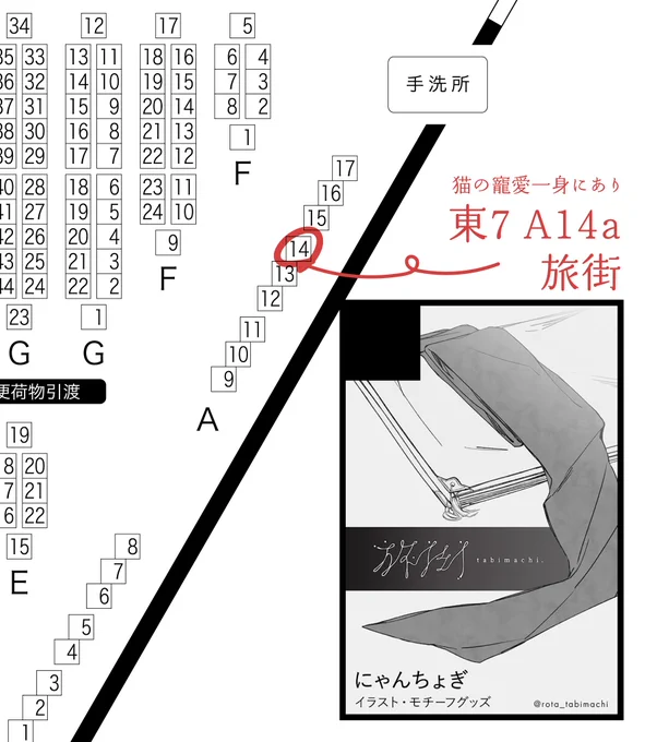|7/5 星に願いを 2026 -day2-
 猫の寵愛一身にあり 星願2026

|東7ホール A14a 旅街

1年ぶりに、にゃんちょぎでスペースを頂いています🙌
イラストとグッズを持っていきたい気持ちです…!
よろしく願いします🎋 