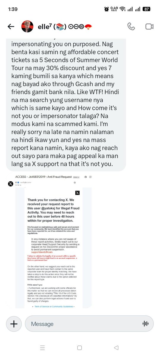 yatoksj's tweet photo. ‼️SCAM ALERT‼️

If someone messages you saying they accidentally reported your account for fraud, just ignore and block. Do not enter your info anywhere and click any link. https://t.co/V2KkvtB2ur