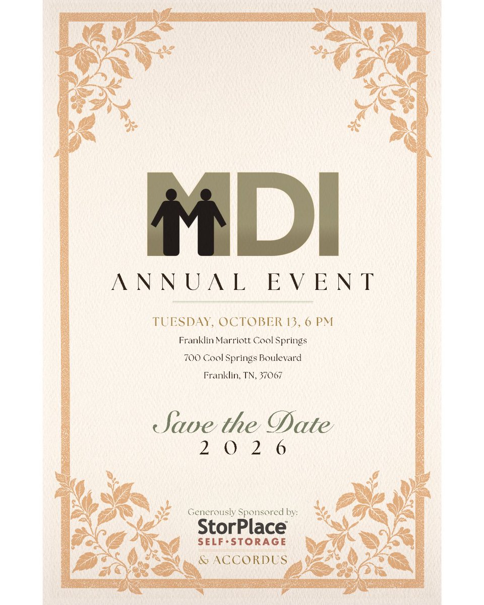 MDImentors's tweet photo. You're invited to MDI's Annual Event!
Save the date for an evening filled with inspiring stories and lives being transformed through mentoring relationships.
Tuesday, October 13, 2026
    6:00 PM
    Franklin Marriott Cool Springs
We look forward to seeing you there! https://t.co/v2l3recH6u