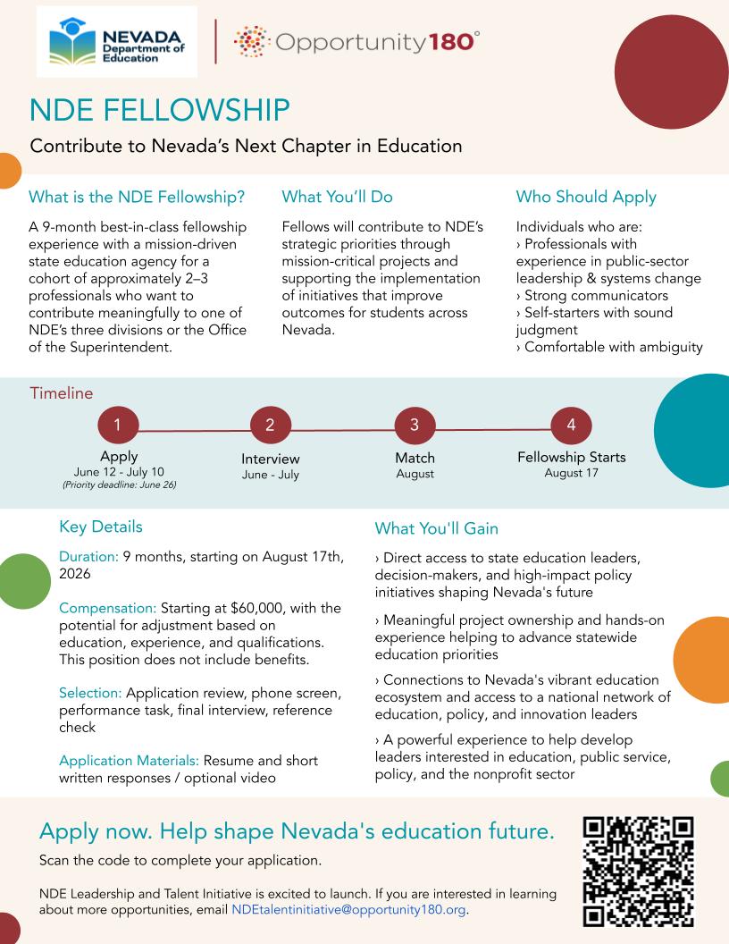 NvstateED's tweet photo. The Nevada Department of Education’s new Talent and Leadership Initiative is up-and-running in partnership with Opportunity 180. Last week, we welcomed 7 exemplary educators who are participating in the pilot cohort of our Summer Impact Internship. https://t.co/fFystKyXLd