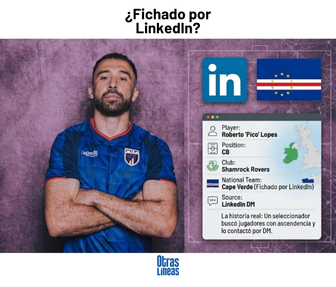 otraslineas's tweet photo. Hoy debuta Cabo Verde en el Mundial. ¿Su capitán? Roberto 'Pico' Lopes.

Lo curioso no es solo que juegue ahí habiendo nacido en Irlanda... lo increíble es que la selección lo fichó por LinkedIn.

Abro hilo de cómo una mala comunicación casi arruina la oportunidad de su vida 🧵 https://t.co/WQp0aunICp