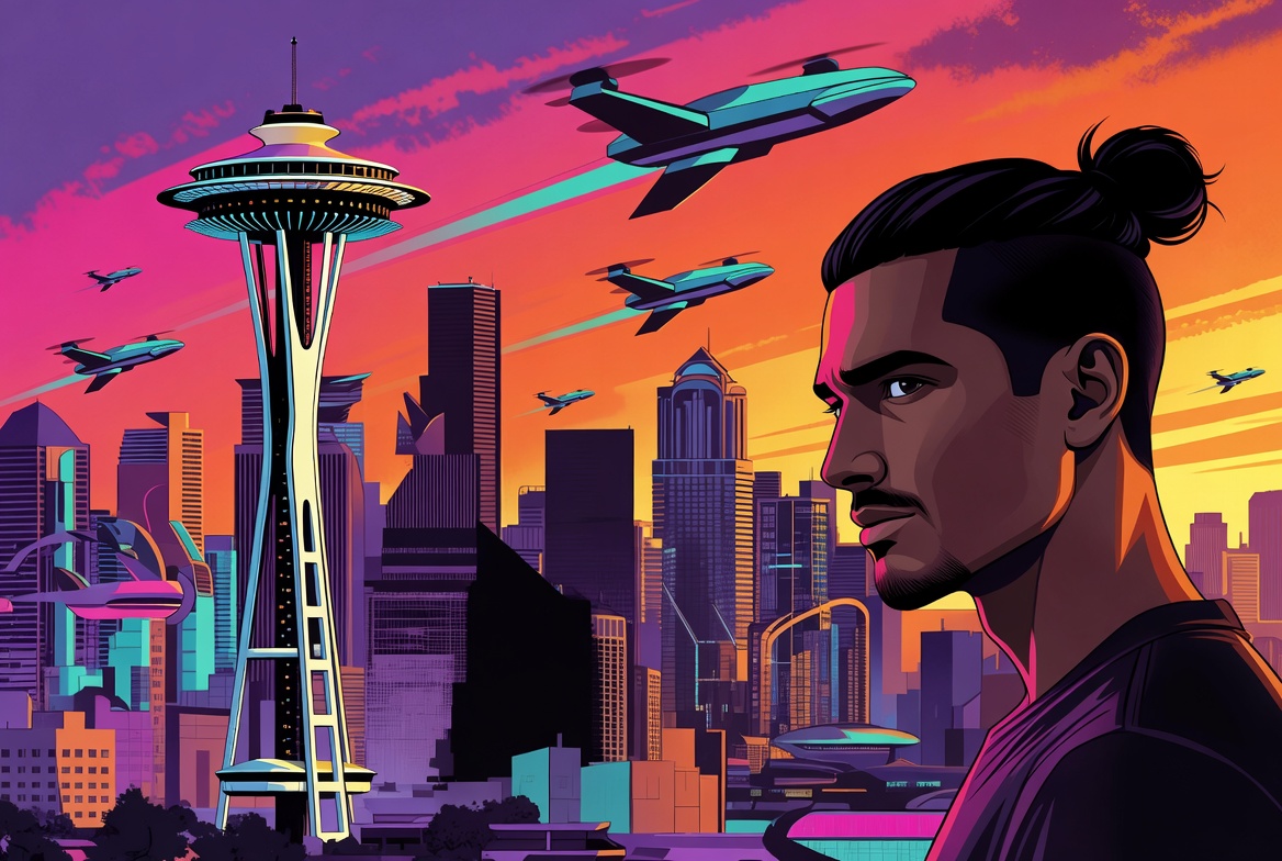 HospitalityMack's tweet photo. Drones carving neon paths through the 2035 Seattle skyline, the city pulsing with possibility… and one guy who just stumbled into something that could rewrite everything.

Meet Zach Reed... cybersecurity hotshot, manbun philosopher, and the last person you’d expect to be ground zero for first contact.

If you’ve ever wondered what happens when a rogue meteor, an impossible artifact, and two old friends with too much curiosity collide… my debut novel Zero-day Contact: The Alpha Intelligence is waiting for you.

The future isn’t coming. It already landed.