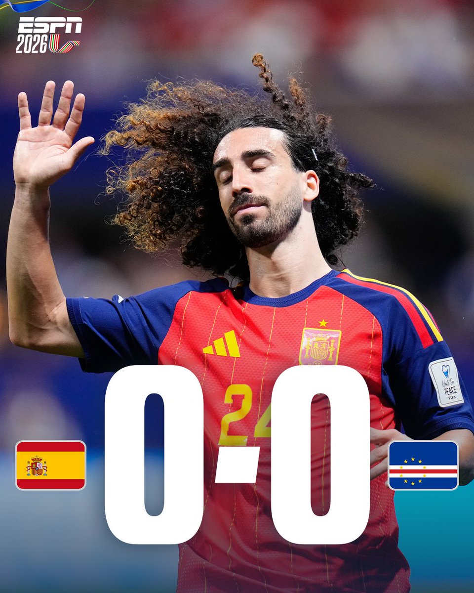 ESPNmx's tweet photo. 🚨 PRIMER CERO-CERO DEL MUNDIAL... ¡Y FUE DE ESPAÑA! 😳

¡Cabo Verde hace historia y consigue empate en su primera Copa del Mundo! 

¿España sigue siendo candidata? 👀 https://t.co/t78Gt0XhUy