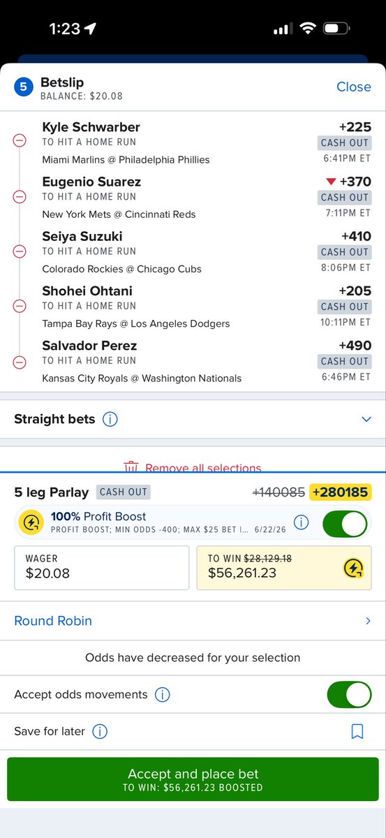 kuzziman's tweet photo. @SaksLikely @SlimeSelects I built this same parlay earlier. https://t.co/pNx3IrCYUV