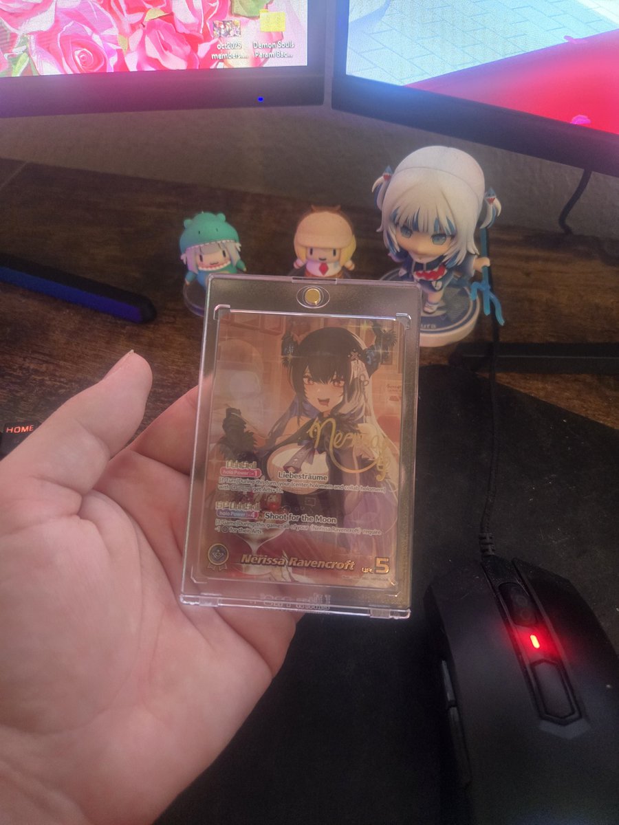 AkkoCav's tweet photo. I got Nerissa into a magnetic locked and UV protected case and she'll be right next my Liz wallpaper where she belongs. https://t.co/A3a2QFLYX3