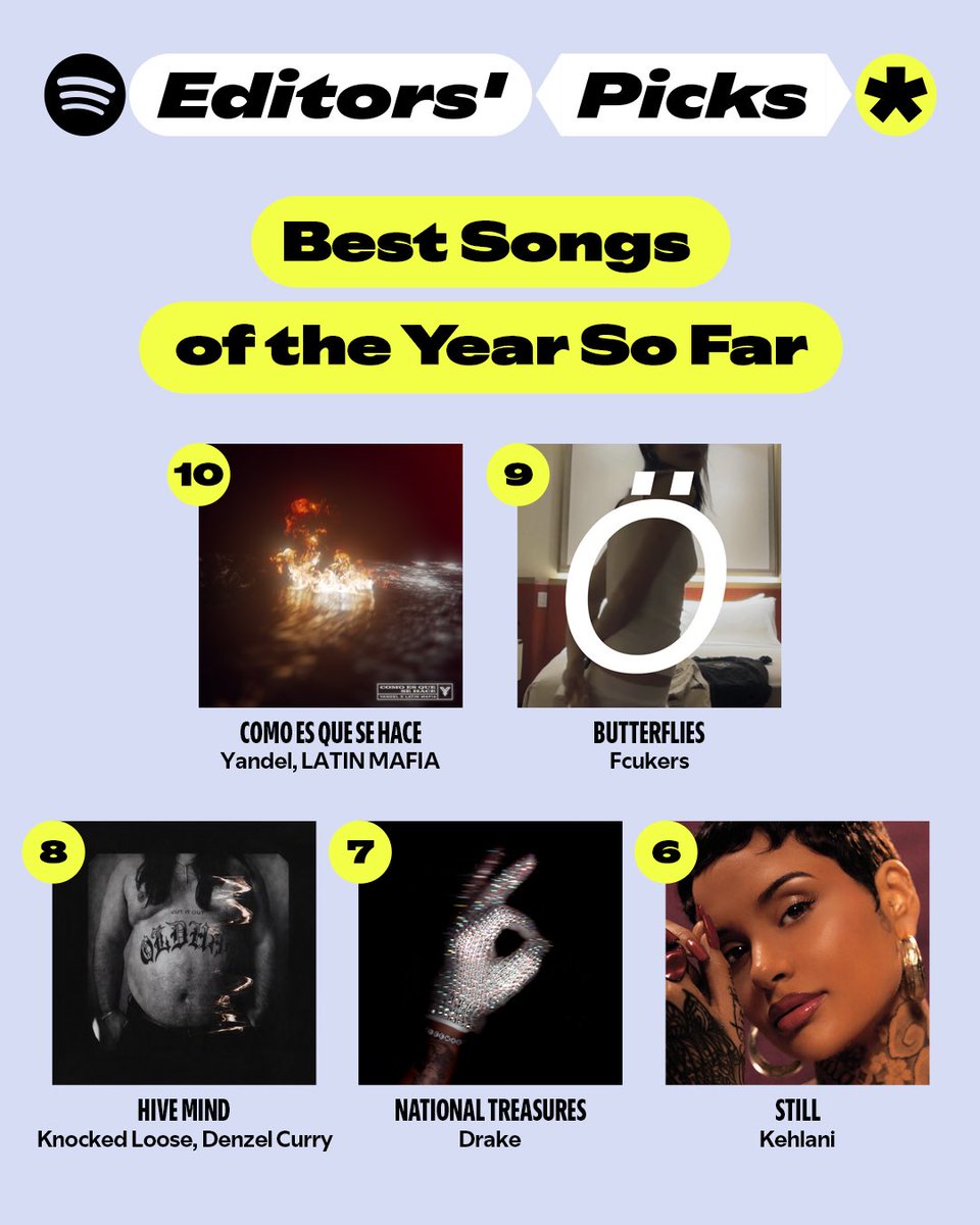 Spotify's tweet photo. Listen to the Best of the Year So Far playlist, out now. 🎧💚 https://t.co/pXZFbiaJem https://t.co/J5gyuTjXm3
