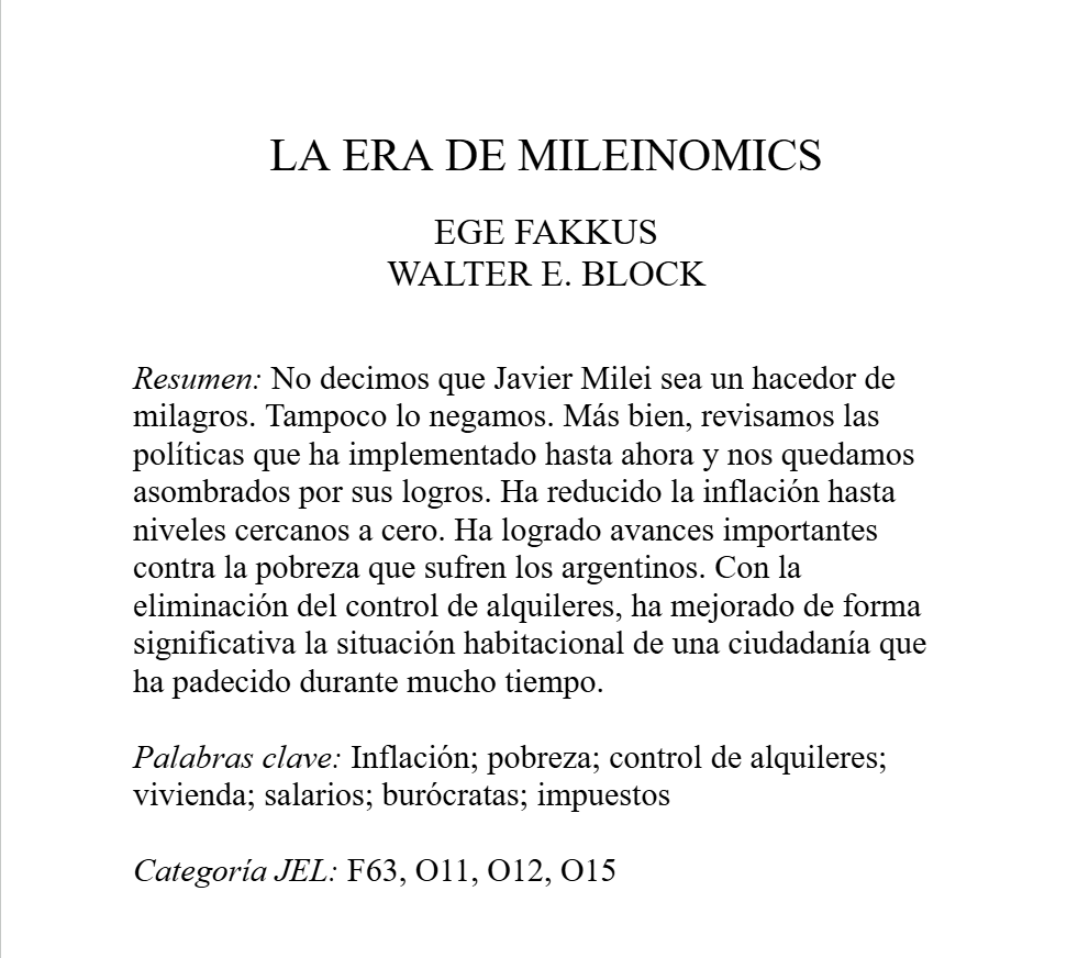 nnairob's tweet photo. Profesör Walter Block ile tamamladığımız ve yayımlanmak üzere olan "The Age of Mileinomics" isimli makalede ele aldığımız başlıklar:

- Enflasyon 
- Yoksulluk 
- Vergiler 
- Büyüme 
- Reel Ücretler
- Ekonomik Özgürlük
- Kira Kontrolü 
- Bürokratların İşten Atılması https://t.co/Iwdc1xl4DX