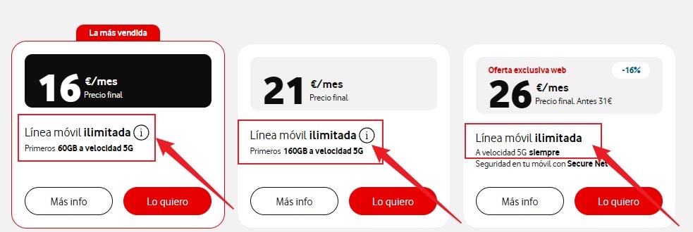 jsfanjul's tweet photo. @vodafone_es Hago referencia a las tarifas, no a los bonos. No se cual es la tarifa ilimitada 5G si todas las tarifas tienen el apellido “ilimitada” pero diferentes gigas a velocidad 5G: https://t.co/XER4pwWbGX