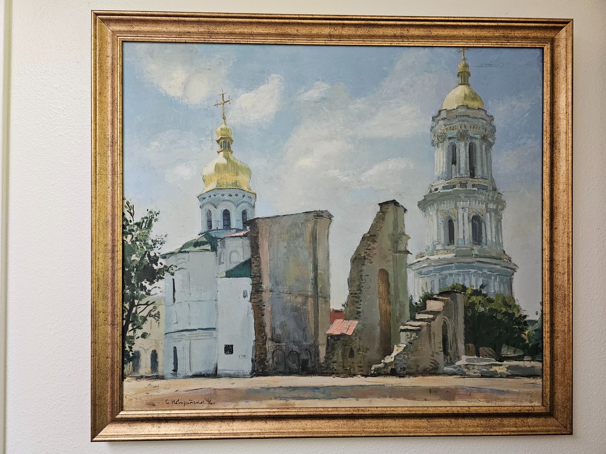 SusanEllisonMcG's tweet photo. @KaterynaLis I have a painting of it. It's heartbreaking to see the Kyiv-Pechersk Lavra being destroyed again. https://t.co/LAyVgKnmwB