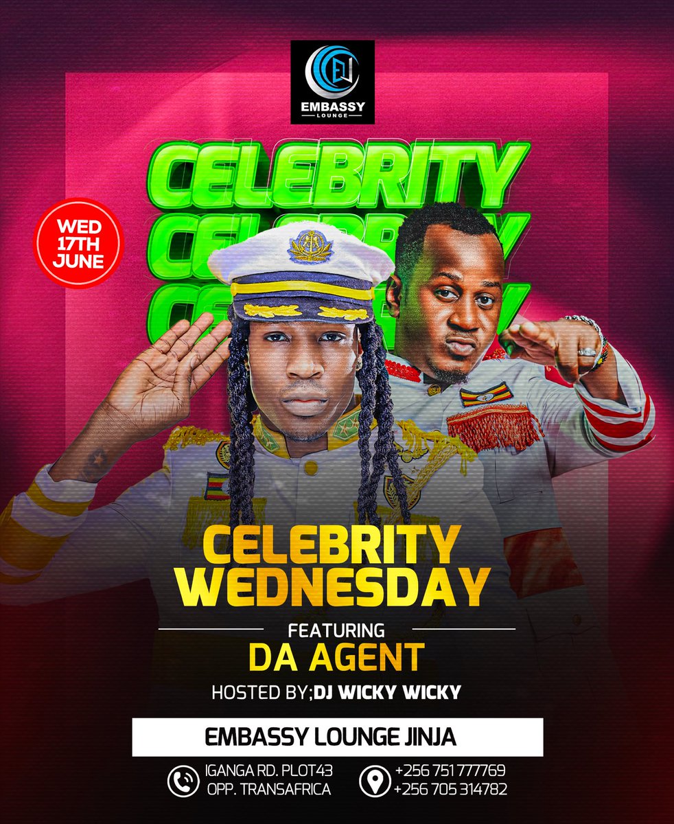 wickywicky256's tweet photo. Jinja City this Wednesday
@daagentofficial at Embassy Lounge Jinja courtesy of Dj Wicky Wicky
#JinjaCity
#CelebrityWednesdayJinja
#DjWickyWicky https://t.co/uSnKGTvGjp