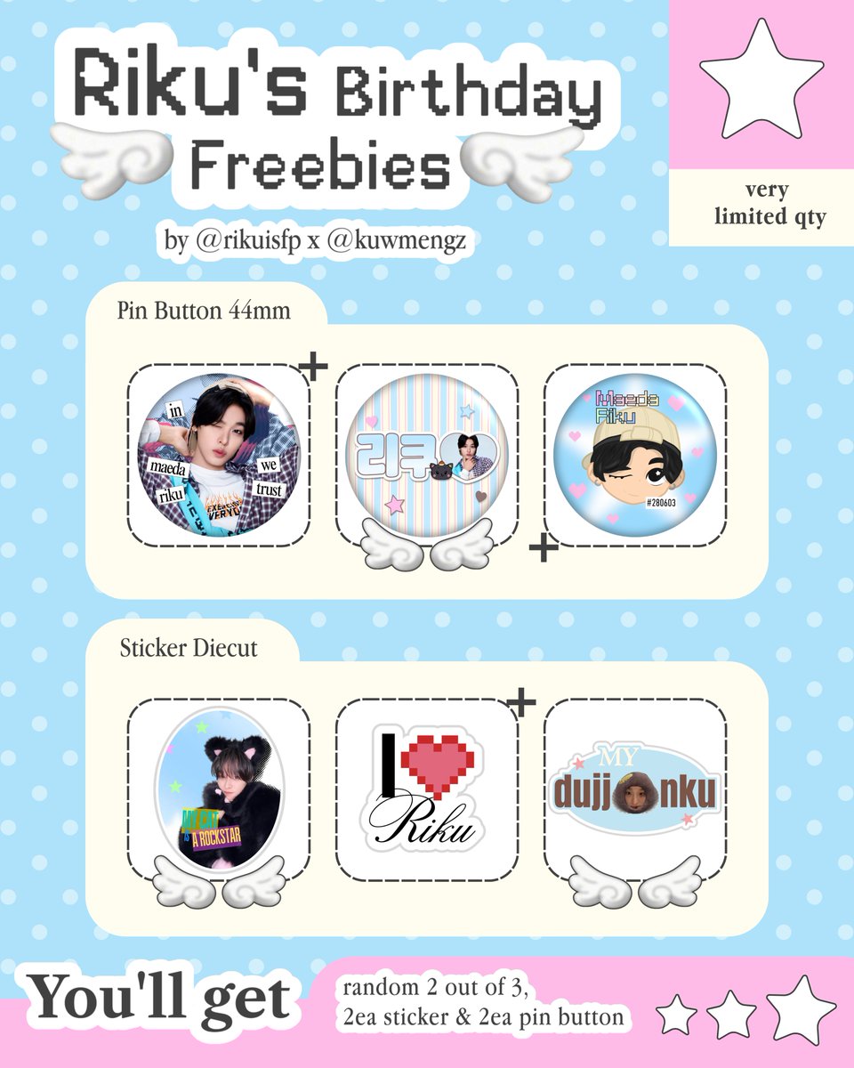 kuwmengz's tweet photo. Riku's Birthday Freebies 
— by @rikuisfp x @kuwmengz 

𖦹 RTs &amp; likes are appreciated
𖦹 wishzen ina only
𖦹 claim via 🍊 on 28.6 at 6.28 PM
> IDR 8.628 (no refund, write ur @ on notes)
𖦹 link? to be announced
𖦹 pls don’t sell or throw 
𖦹 kindly tag us if u get the freebies <3 https://t.co/4MHHCHOyIk