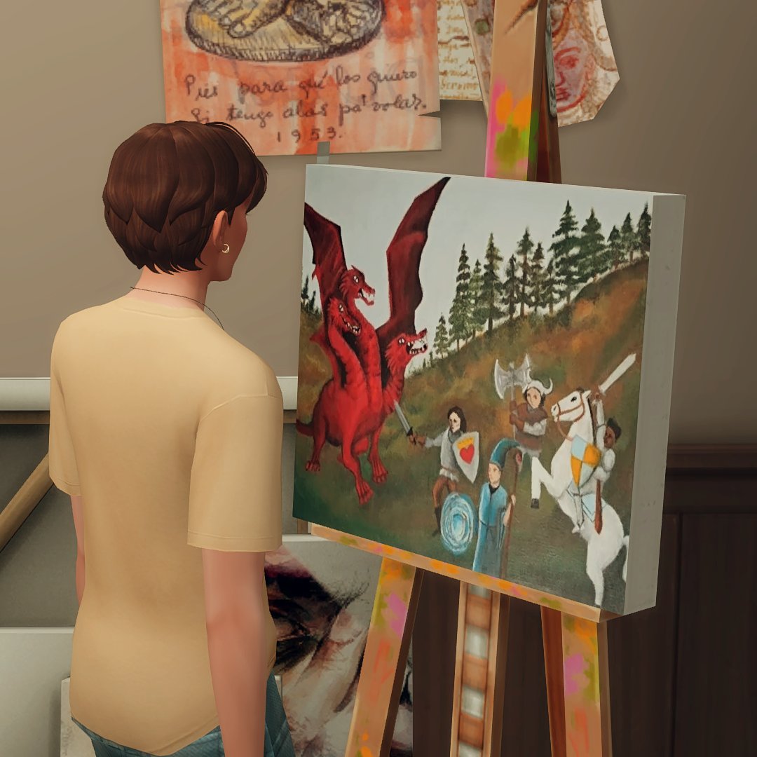 jlvsbyler's tweet photo. i made my first cc for sims 4 and it's WILL'S PAINTING! 

it's in the "classic" category and you need level 4 of painting skill to get it. 
i recommend using "easel art catalog" mod. it lets you select the painting you want to make

links in replies! https://t.co/XNByDejwPn