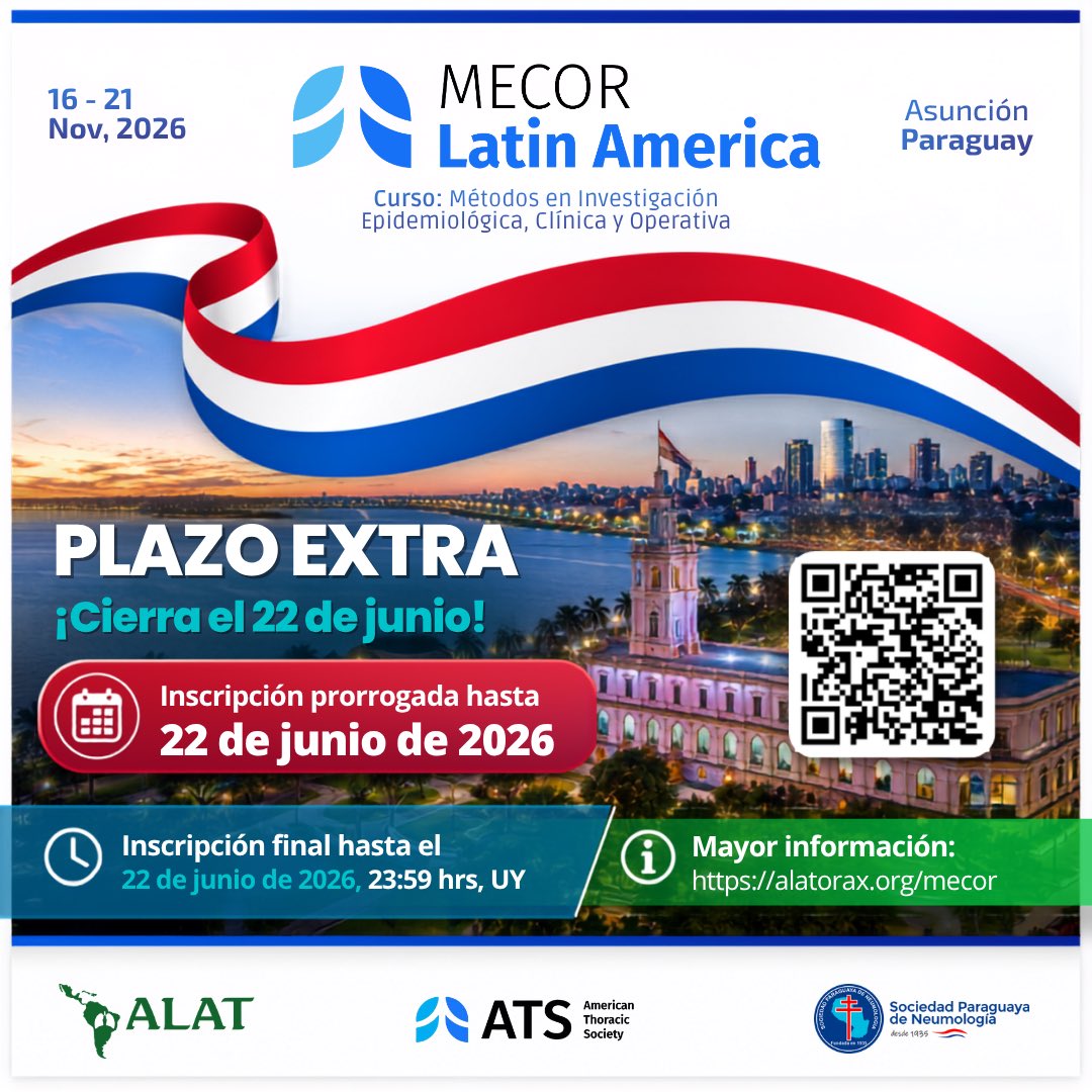 ALATorax's tweet photo. ⏰ ¡Plazo extra para MECOR Latin America 2026!

Las inscripciones fueron prorrogadas hasta el 22 de junio de 2026, 23:59 h, UY.

📍 Asunción, Paraguay
📅 16–21 de noviembre de 2026

Más información: https://t.co/M8Bx3PGoK4 https://t.co/yC9qE7oJkX