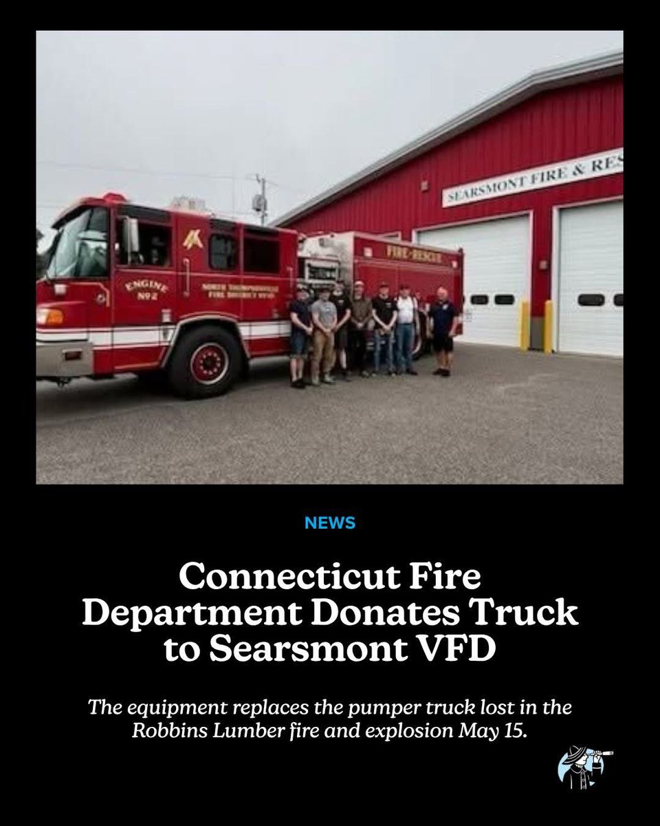 RepReaganPaul's tweet photo. Searsmont has a "new" E42 pumper truck, thanks to the spirit of "brotherhood, sisterhood and mutual aid" of the commissioners, officers and firefighters of the North Thompsonville Fire Department in Enfield, Connecticut. https://t.co/wcpUQaphL7