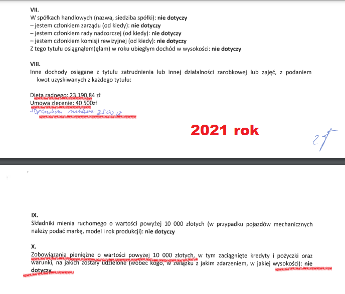 pikus_pol's tweet photo. Ciekawe to?🫢
Na koniec 2020r Kacprzyk ma na kontach - 84.826zł + umowa deweloperska na zakup mieszk. Wpłaca 150tys,  pozostaje do spłaty 489tys. 
W 2021r - dochód 66.190zł i żadnej informacji o ZADŁUŻENIU po zakupie mieszkania🤫
W 2022 info o mieszkaniu - WŁASNOŚĆ😂 https://t.co/axOnPbrcKv