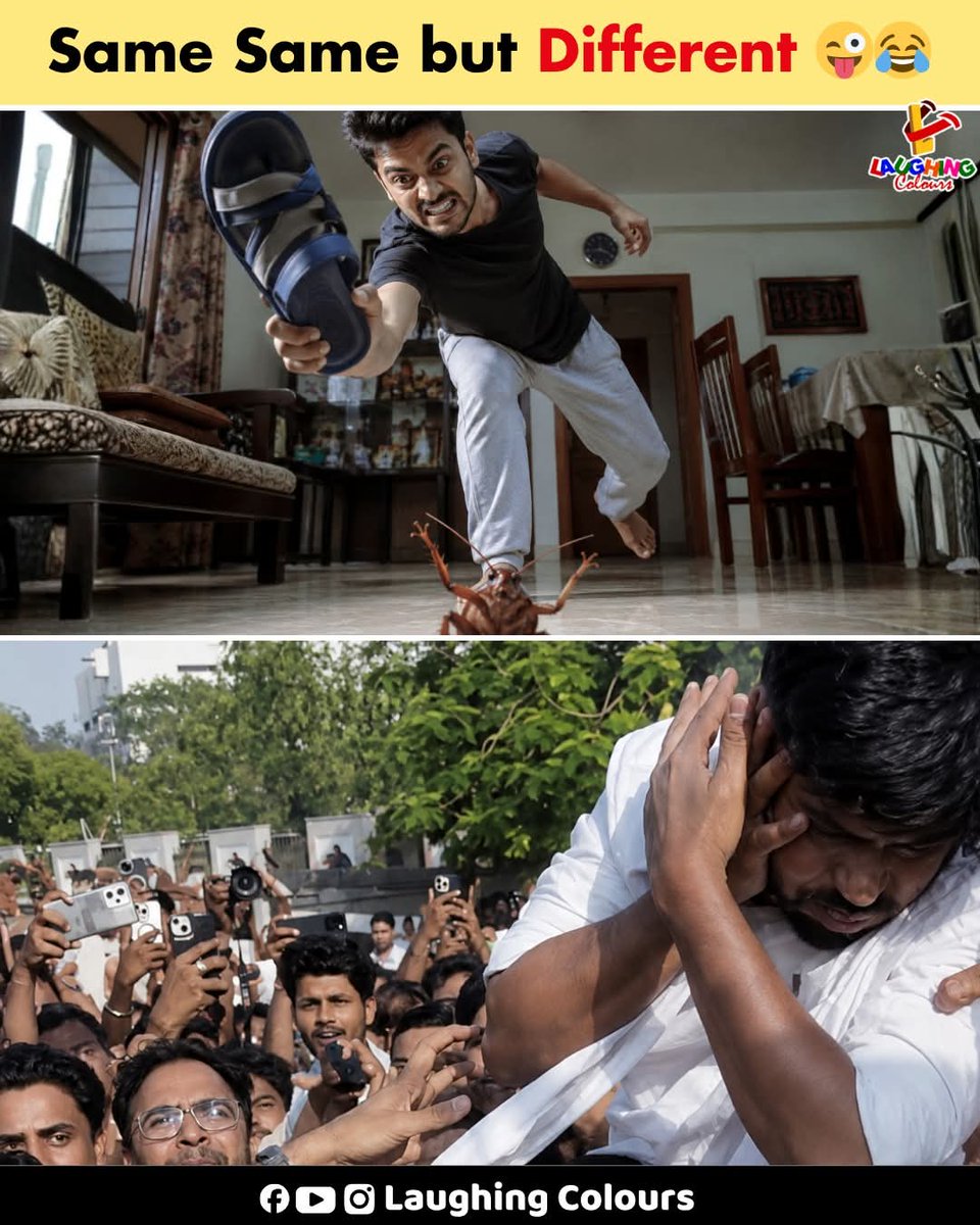 krishna9826's tweet photo. When both situations trigger the same survival instinct 😭😂

#Relatable #MemeOfTheDay #FunnyPost https://t.co/TdWUK38HaK