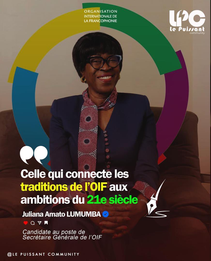 eunice_loba's tweet photo. L’Afrique a une voix pour le 21e siècle. 
Juliana Amato LUMBA @julianalumumba, candidate au poste de Secrétaire Générale de l’OIF, connecte les traditions de la Francophonie aux ambitions de demain. 
Leadership. Vision. Action. #OIF #Francophonie #JulianaLumumba #RDC https://t.co/fwhLXGqVU1