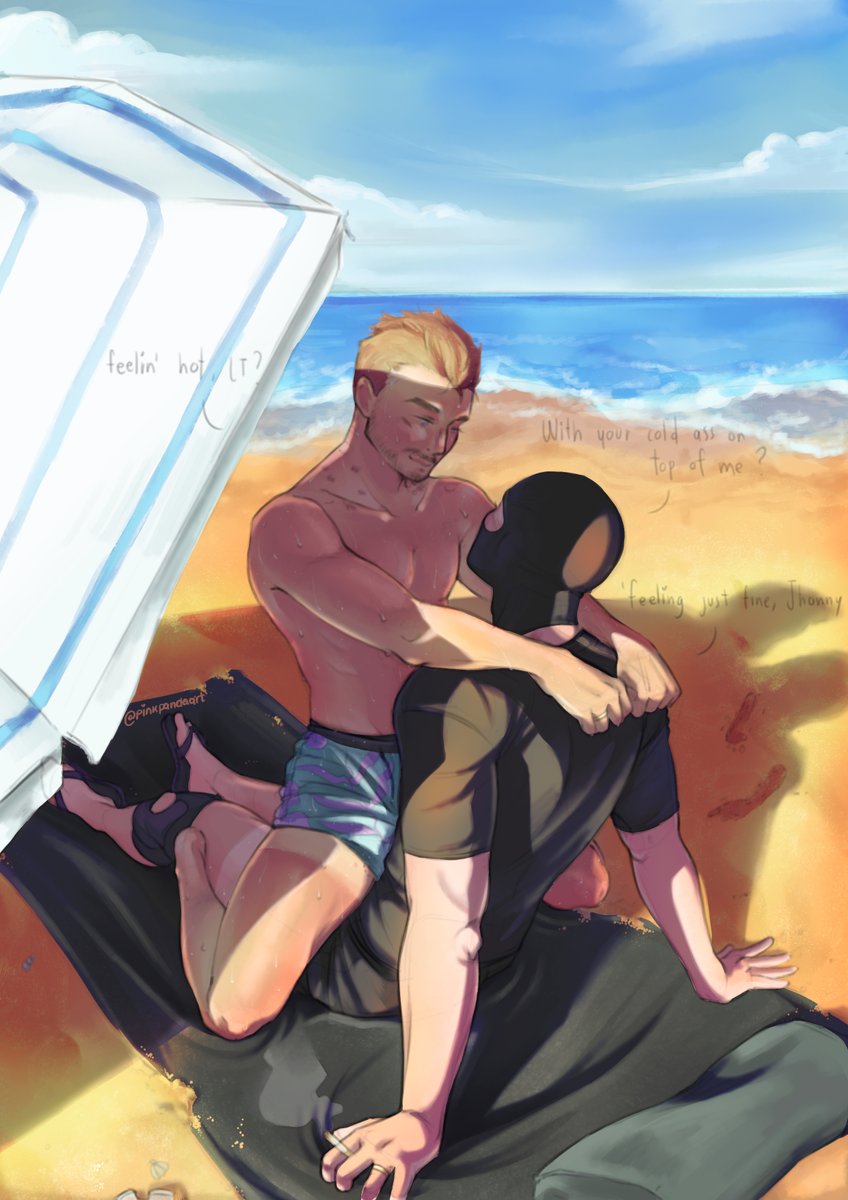PinkPandaArt's tweet photo. Enjoying their leave at the beach 💕

#Ghoap #GhostSoap https://t.co/G72dZEmpbV