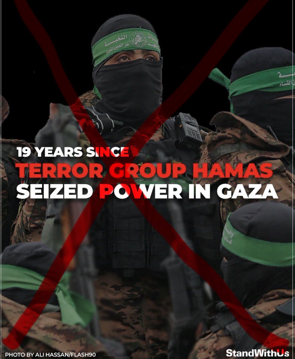 LoveGuerillero's tweet photo. ❤️🖤#FreeGazaFromHamas 
Rückblick :
#standwithus 
Im September 2005 hatte Israel sich einseitig aus allen Gebieten des Gazastreifen zurückgezogen, in der Hoffnung auf eine zukünftige Friedensphase. Allerdings eroberte die terroristische Gruppe Hamas am 15. Juni 2007 nach einem gewalttätigen Aufstand gegen Fatah die Macht in Gaza, was zu 188 Todesfällen innerhalb einer Woche führte. Seitdem hat die Hamas die palästinensischen Menschen als menschliche Schutzschilde ausgenutzt und die Zivilbevölkerung in Gaza ständig unter Leid gebracht. Palästinenser und Israelis leiden seitdem unter dem Terror der Hamas. 
Doch der Terror und der Alptraum geht weiter , weit über Gaza hinaus unterstützt von einer Bewegung, die nicht nicht im geringsten an einer friedlichen Koexistenz zwischen Israel und der dortigen Region interessiert ist sondern genau wie die Hamas, nur an der Auslöschung von Israel und den Juden interessiert ist.  #NoDealsWithTerrorists anywhere #MullahRegimeMustFall #EndJewHatred