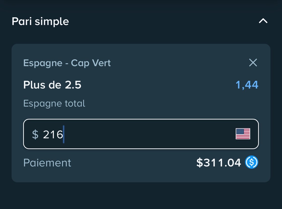 _Chai2507's tweet photo. MONTANTE CDM 🔥

On continue avec le palier 8  

216$ to 311$

Espagne + 2.5 https://t.co/EKzW5ig5lB
