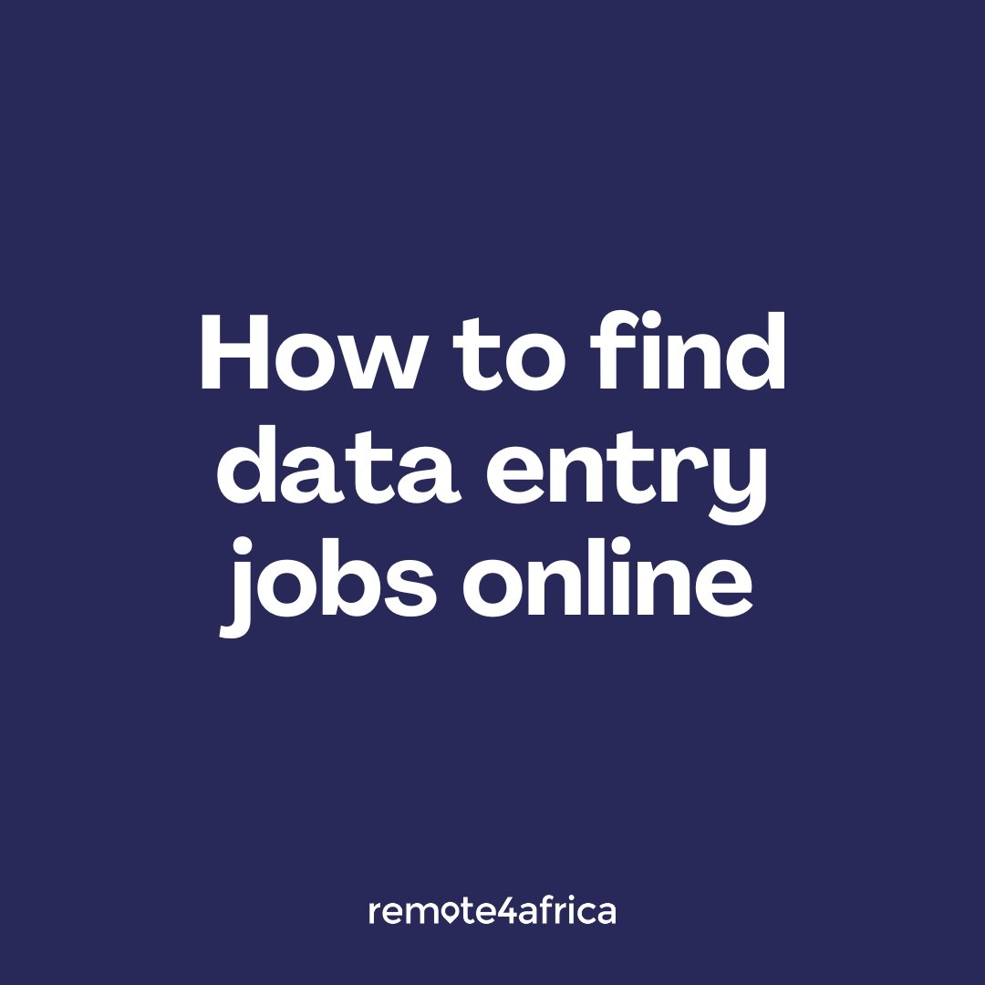 remote4africa's tweet photo. Data entry involves collecting, inputting, and managing information into computer systems or databases. A typical data entry person might type information into spreadsheets, update records in a company’s CRM software, or transcribe documents into digital form.

Data entry roles may be advertised in various forms or job titles eg; data entry specialist, data entry assistant, transcriptionist, etc

Key Skills You Require for Data Entry Roles
Typing speed & accuracy
Attention to details
Basic Excel/Google spreadsheet proficiency
Communication etc

How to Find Data Entry jobs

To get data entry jobs you can apply for it helps to use a variety of platforms or communities to find these jobs. Places you can search for and find data entry jobs include;

- Remote4Africa: you can search data entry or related keywords in the search on https://t.co/n7uyuWcscw
- Flexjobs
- Weworkremotely
- Indeed
- Specialised data entry platforms such as Clickworker, MTurk, Microworkers etc

Want more information on getting data entry jobs online? Check this > https://t.co/umYMMQkgnQ